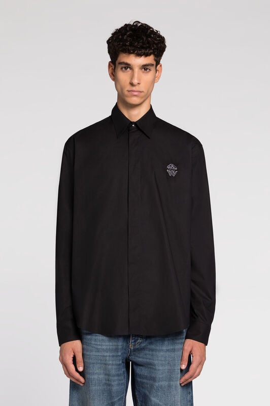 RC Embroidered-logo cotton shirt RC Embroidered-logo cotton shirt Black RRT710-CH061