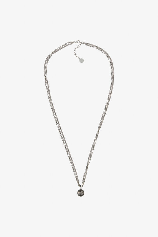 RC Silver-Tone Layered Necklace with Monogram RC RC Silver-Tone Layered Necklace with Monogram RC Silver TRG002-AM258