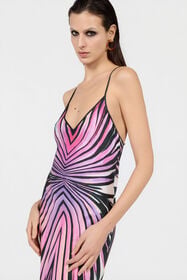 RC Ray Of Paradise Print Silk Slip Dress MULTICOLOR XKT102-4QM33