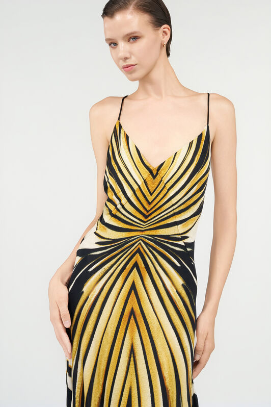 RC Kleid Mit Ray Of Gold-Print GIALLO SEN.C.150850 TKT109-JRM33