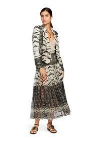 RC LA Tigresse reptilla pleated skirt Negro/Blanco MQT305-GFA39