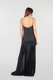 RC Long Snakeskin-Effect Dress Black UKT118-SZN57