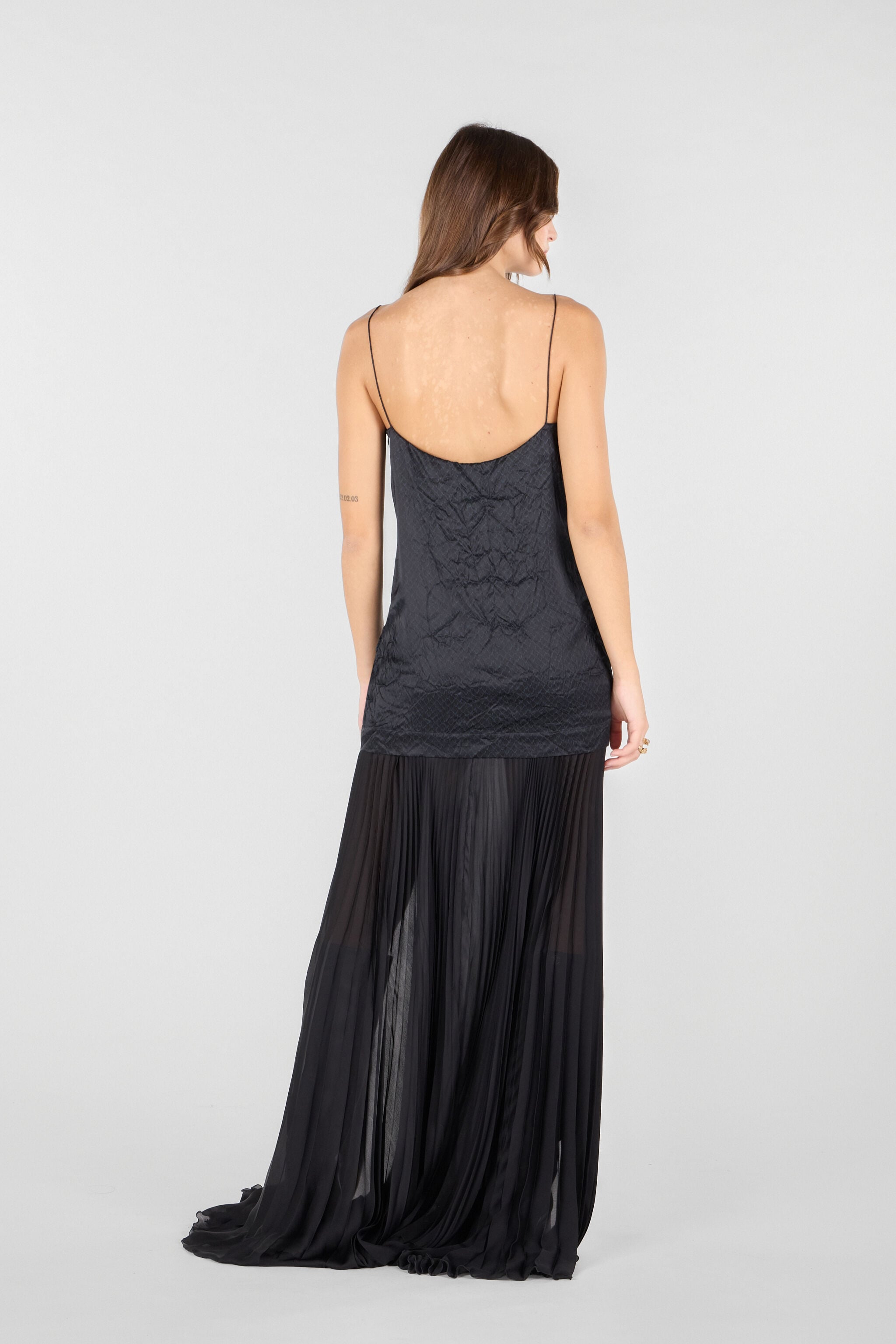 RC Long Snakeskin-Effect Dress RC Long Snakeskin-Effect Dress Black UKT118-SZN57