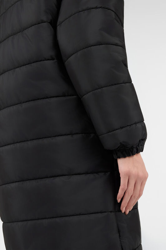 RC Schwarze Lange Pufferjacke Mit Hohem Kragen RC Schwarze Lange Pufferjacke Mit Hohem Kragen BLACK TOT40B-FT014