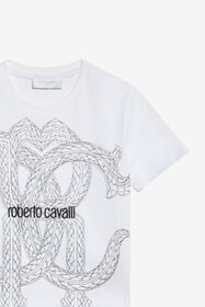 JU Weißes T-Shirt mit Maxi-RC-Monogramm WHITE XJT62Z-JD001