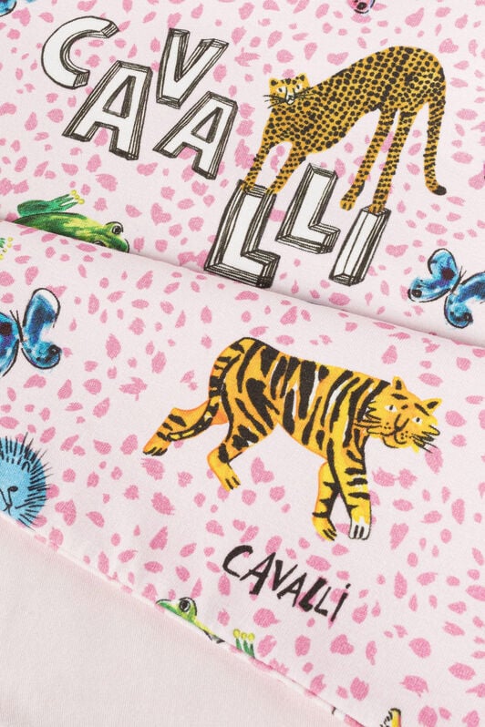 JU Couverture de bébé à imprimés animaux et logo JU Couverture de bébé à imprimés animaux et logo Rose PJT869-JFF07