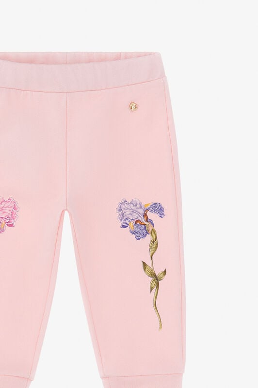 JU Cotton Sweatpants With Flowers JU Cotton Sweatpants With Flowers Pink TJT203-CF050