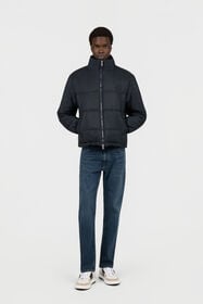 RC Marineblaue Steppjacke mit Stehkragen und Reißverschluss DENIM TOT40D-FT143