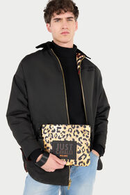 JC Pochette con stampa Leopard e laccio da polso Marron clair SFB010-SF341