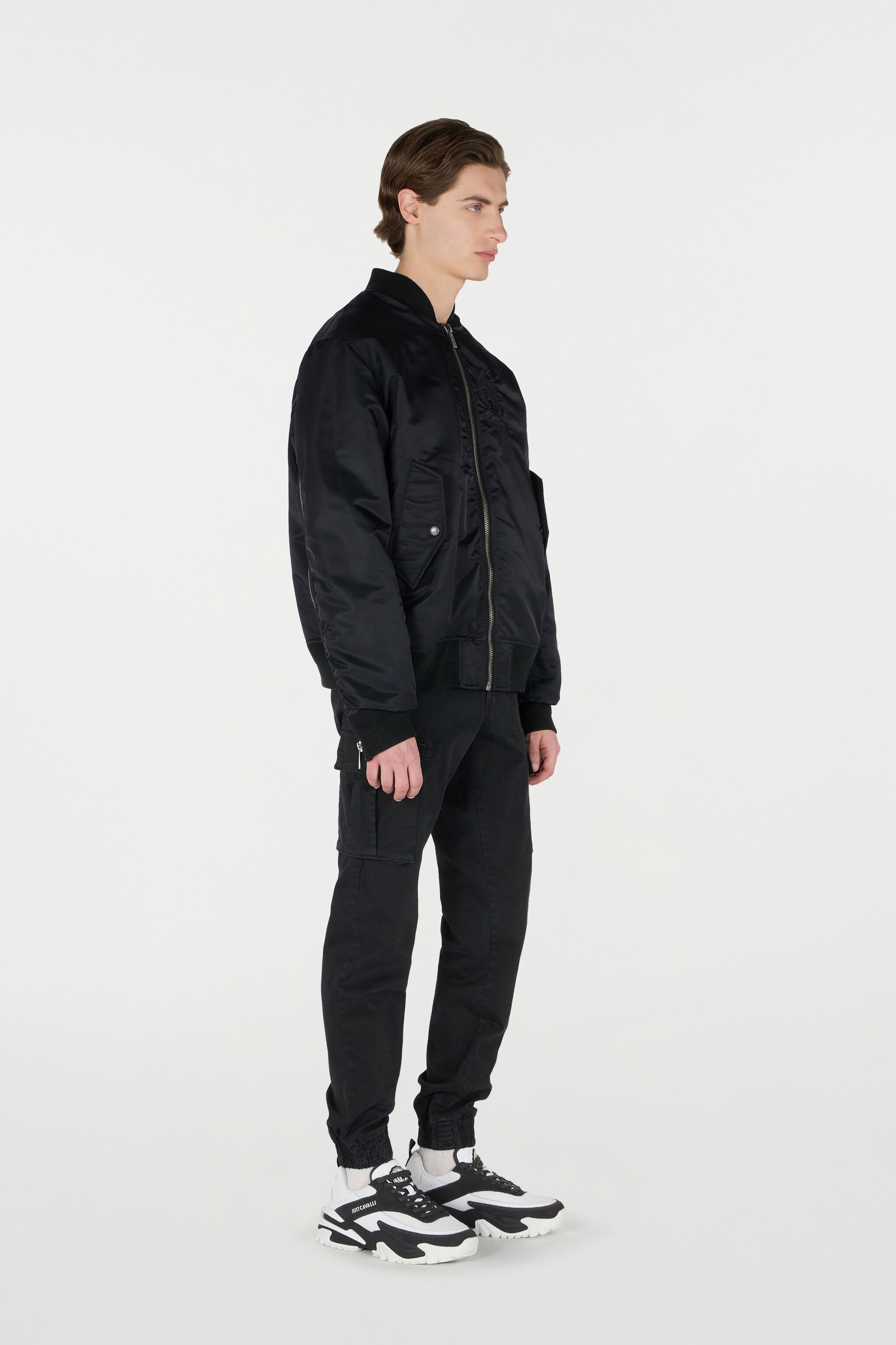 JC Bomber Jacket With JC Monogram JC Bomber Jacket With JC Monogram Black TFT066-TF090
