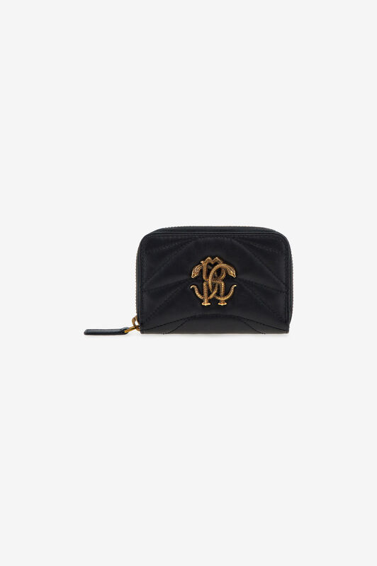 RC Small wallet with Monogram RC and zip Black SKA003-PN462