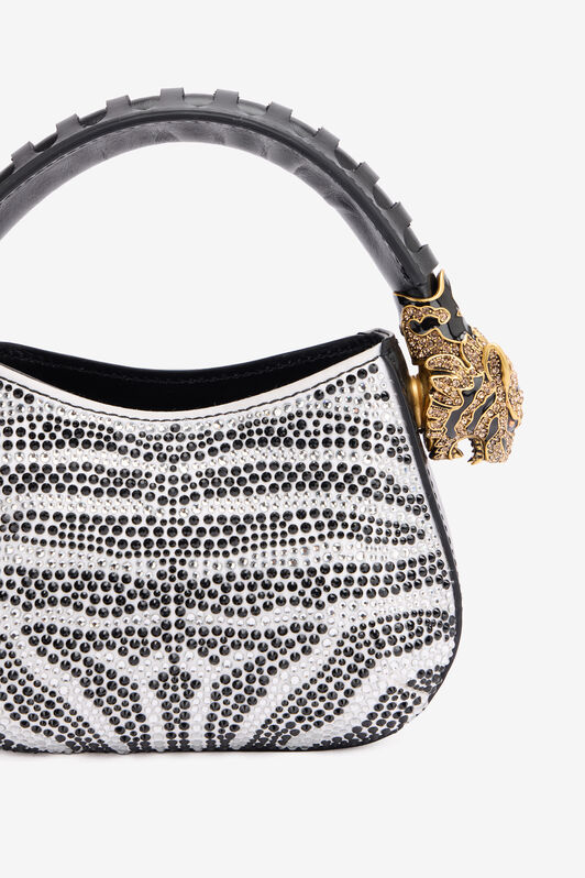 RC Mini Roar Bag With Rhinestoned Zebra Pattern RC Mini Roar Bag With Rhinestoned Zebra Pattern Black/White TWB003-PZE07