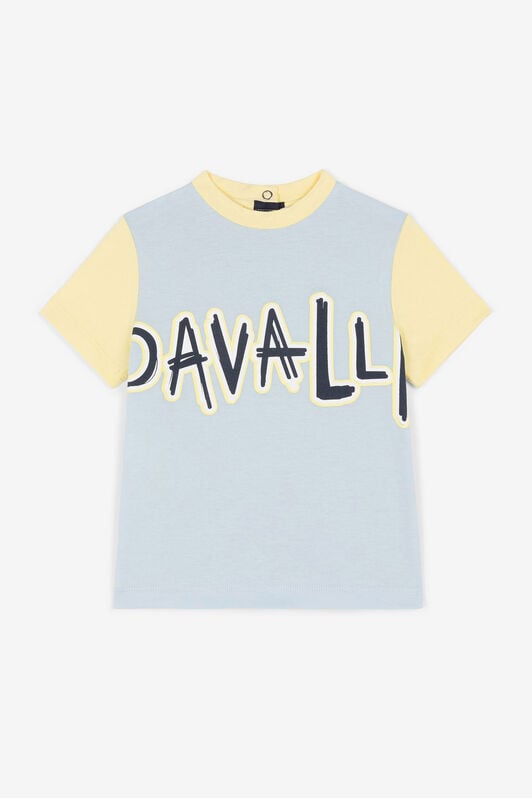 JU Logo-Print Colourblock T-Shirt JU Logo-Print Colourblock T-Shirt Light blue OJT61E-JV025