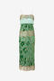 RC Long Silk Dress With Decorations VERDE/ORO VKT119-FC007