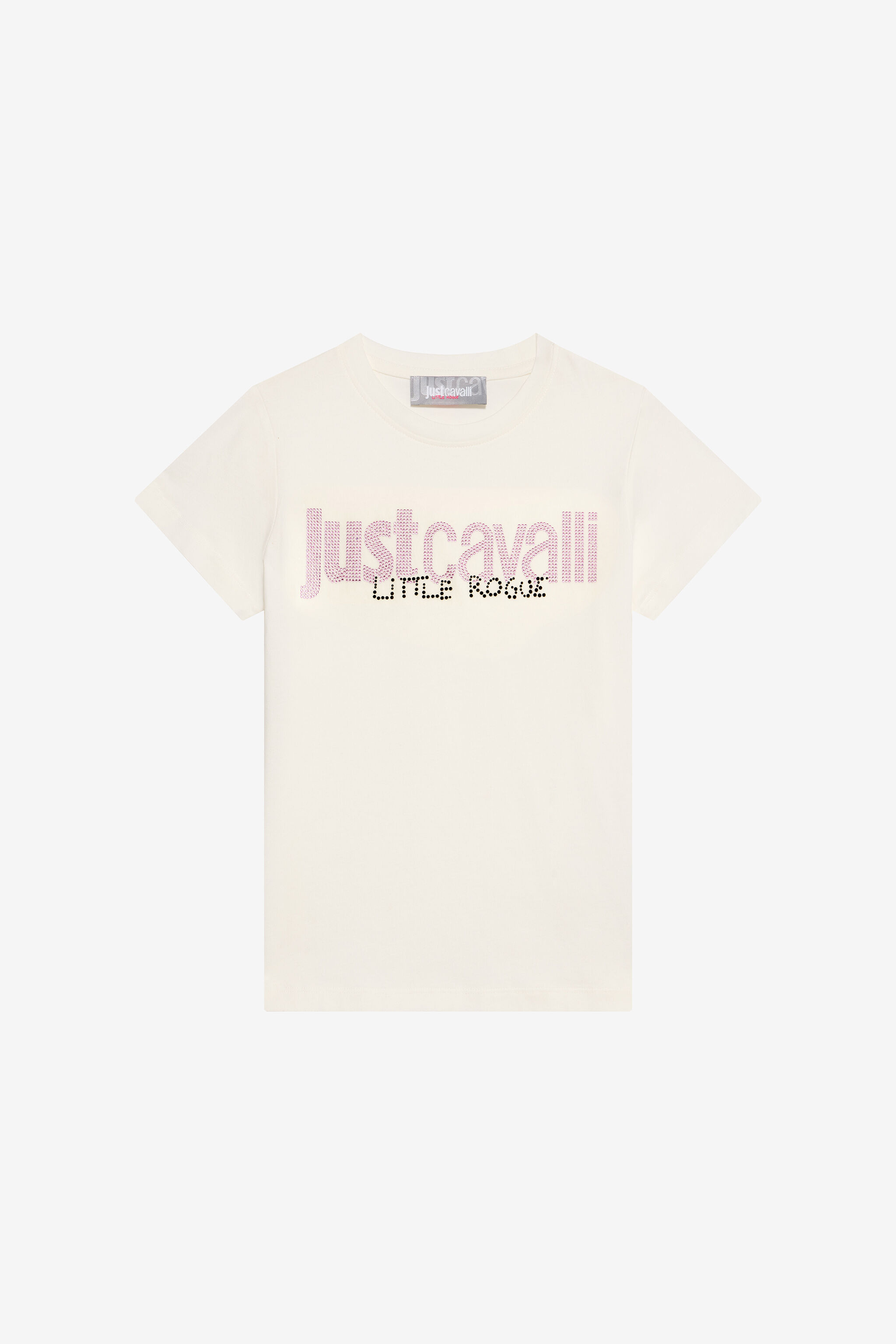 JC T-Shirt with Rhinestone Logo MARSHMALLOW XFT63F-JD005