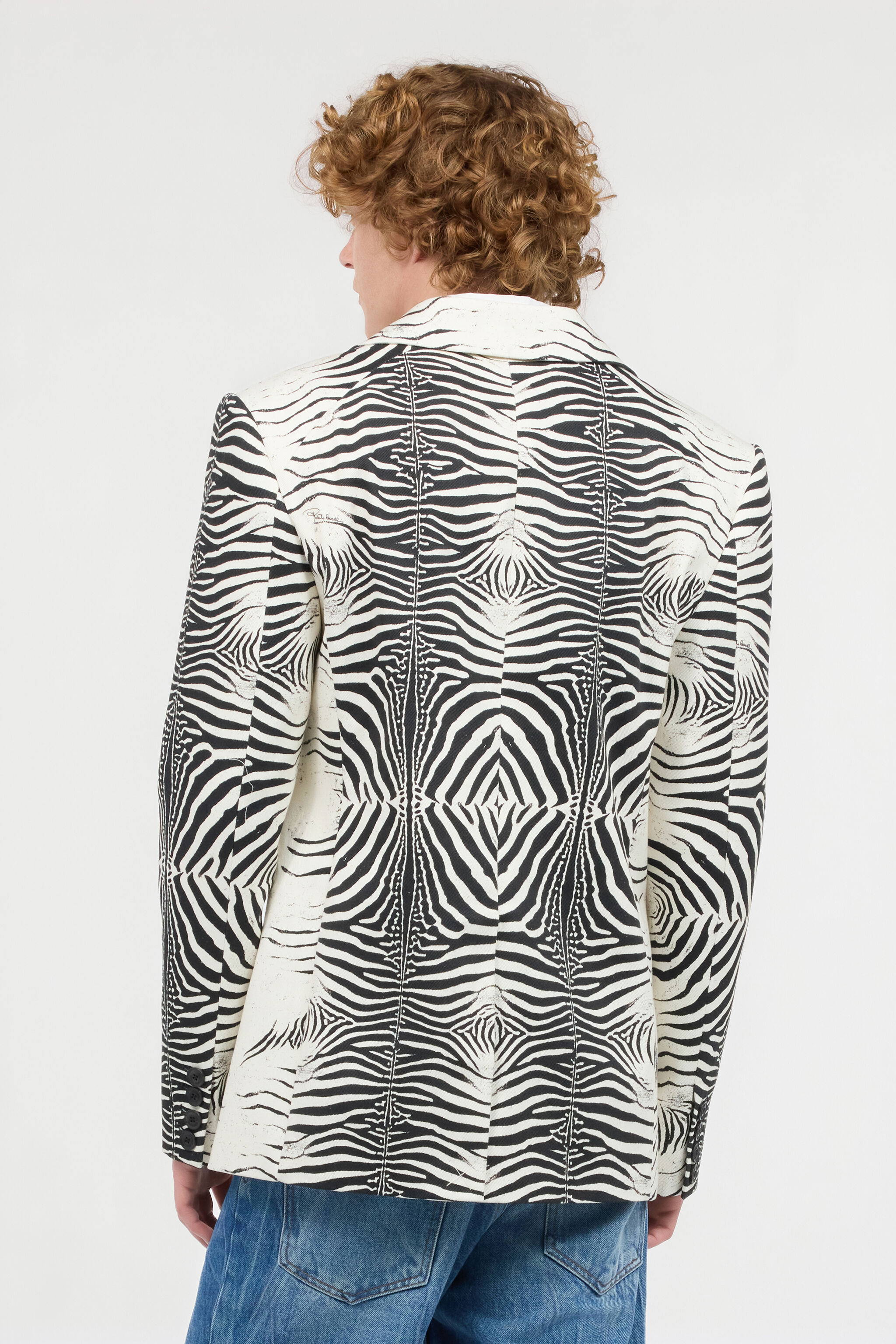 Zebra Print Jacket in Black/White for Men | Roberto Cavalli®