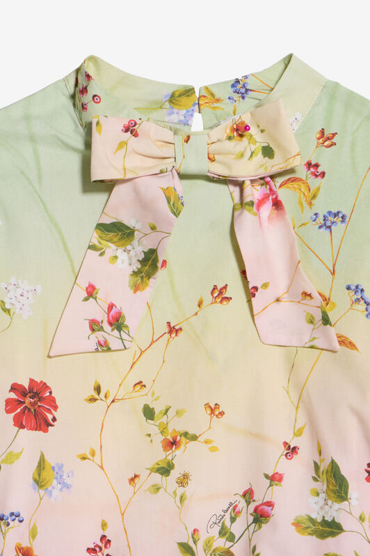 JU Miami Flowers Print Dress JU Miami Flowers Print Dress GREEN/FUXIA WJT11A-CTR64