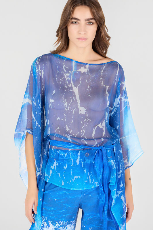 RC Female Silk Shirt Azul UWT725-CKN94