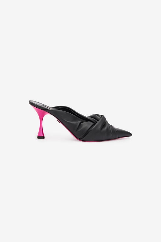 RC Mules En Cuir Avec Détail Noué RC Mules En Cuir Avec Détail Noué Noir UKS009-PN003
