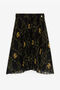 JU Filigree-Print Pleated Skirt JU Filigree-Print Pleated Skirt Black RJT307-7GG84