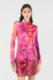 RC Hemd mit Schmuckknöpfen und Print Rose Fuchsia UKT701-RYN48