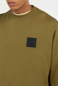 JC Military Green Sweatshirt With Logo Patch VERDE 185 VFT091-VF135