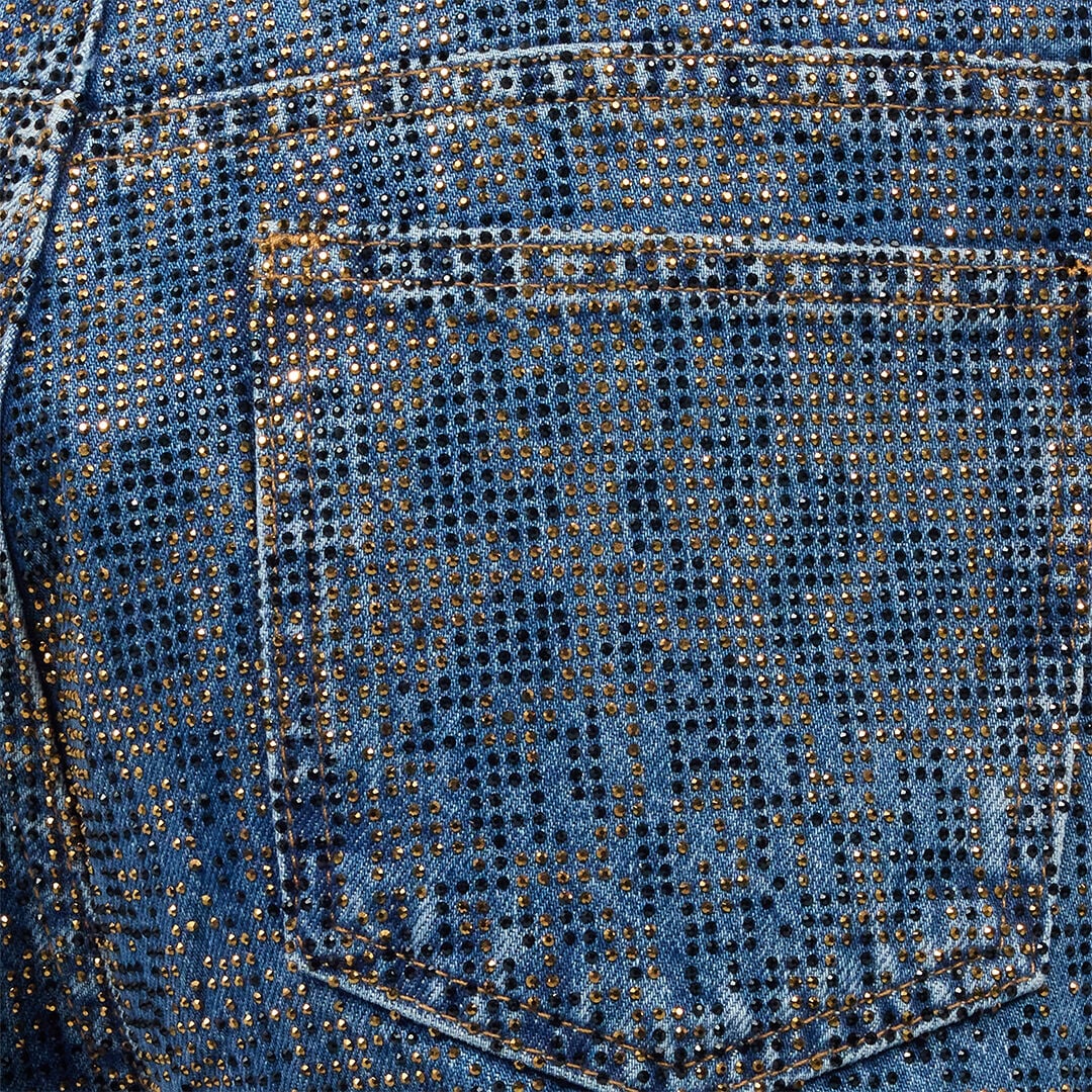 JC Culotte-Jeans Aus Denim Mit Strass JC Culotte-Jeans Aus Denim Mit Strass Blau UFJ012-UF139