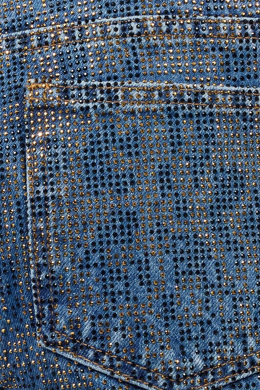 JC Culotte-Jeans Aus Denim Mit Strass JC Culotte-Jeans Aus Denim Mit Strass Blau UFJ012-UF139