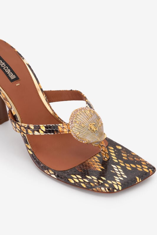 RC Sandalias Con Estampado Python Y Concha RC Sandalias Con Estampado Python Y Concha Marrón UWS004-PN053