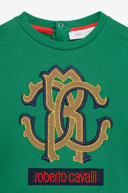 JU Sweatshirt with embroidered logo GREEN VJT693-CF050