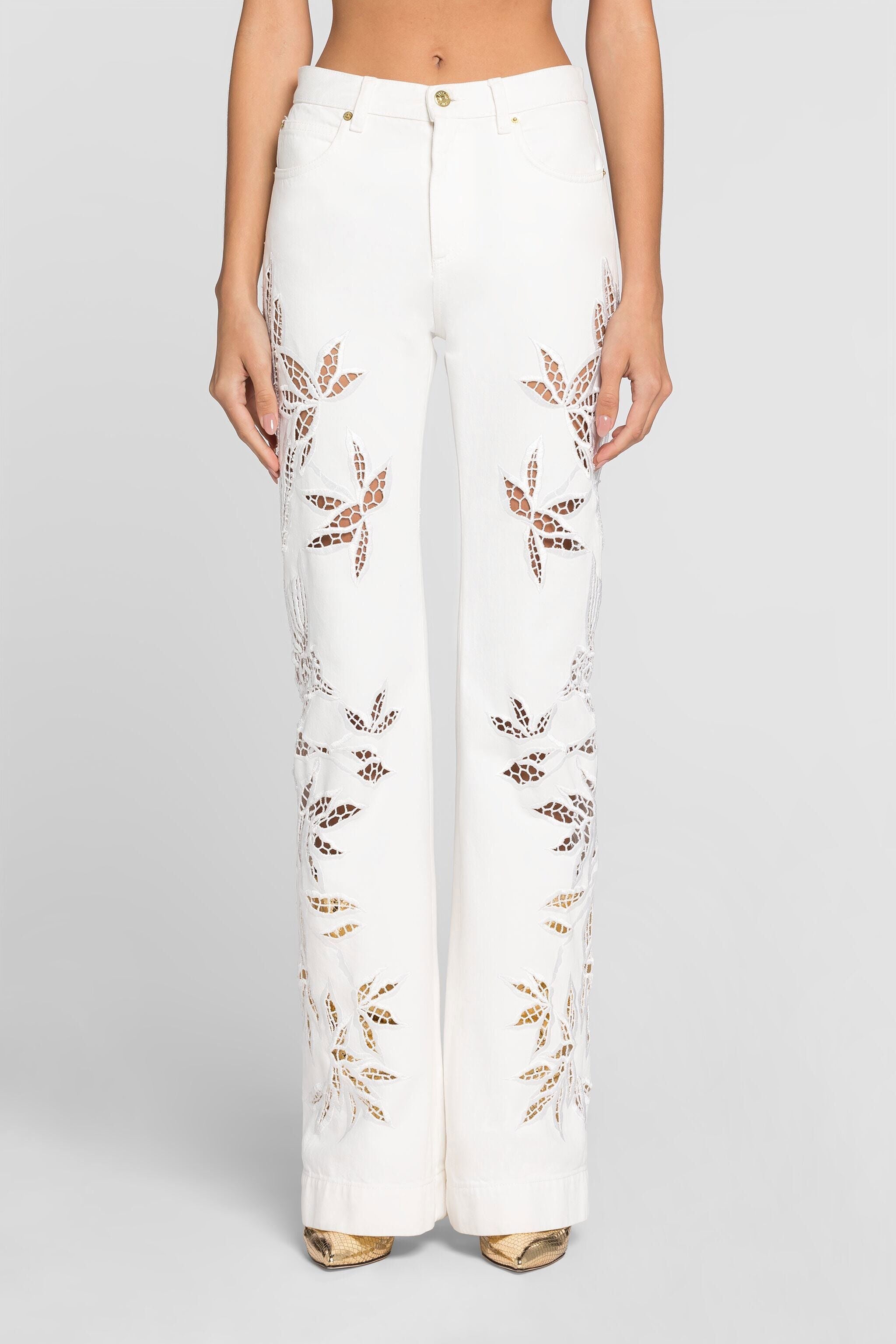 RC Jeans svasati con cut-out floreale Bianco QKJ231-DE013