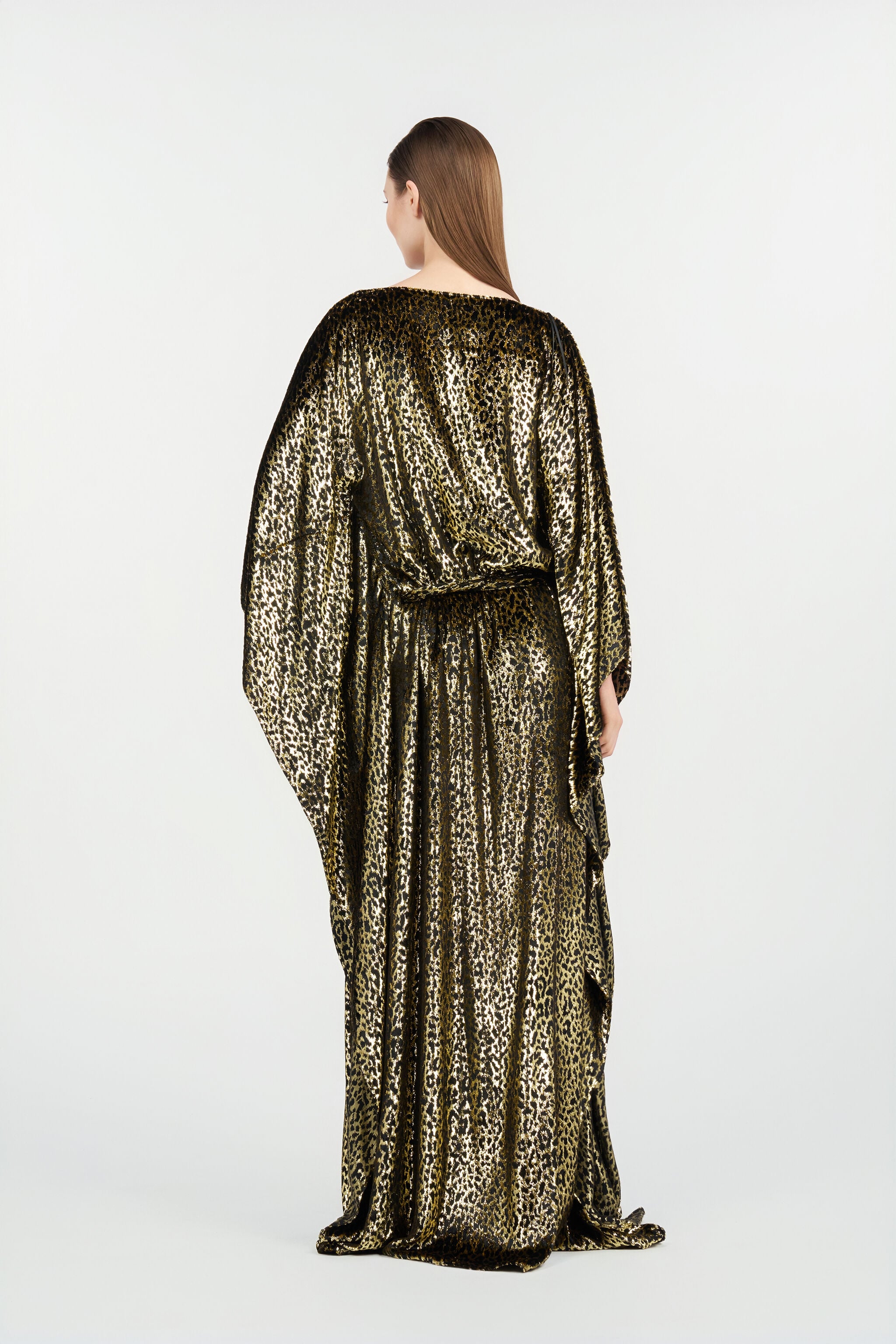 RC Glossy Silk Animal-Print Kimono Dress RC Glossy Silk Animal-Print Kimono Dress BLACK/GOLD WKT180-FT061