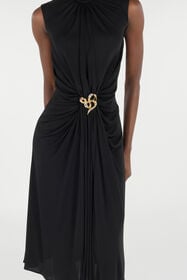 RC Draped Midi Dress Black VKT111-JE034