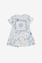 JU RC Monogram And Marine-Print Dress JU RC Monogram And Marine-Print Dress Light blue UJT116-7MO39