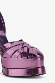RC Platform sandals with woven upper Purple RKS008-PZ548