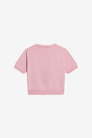 JU T-Shirt In Cotone Rosa Con Logo Ricamato PINK WJM60C-MG001