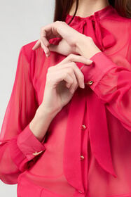 RC Fuchsia Tie-Neck Shirt CHERRY SOT70Y-SE005