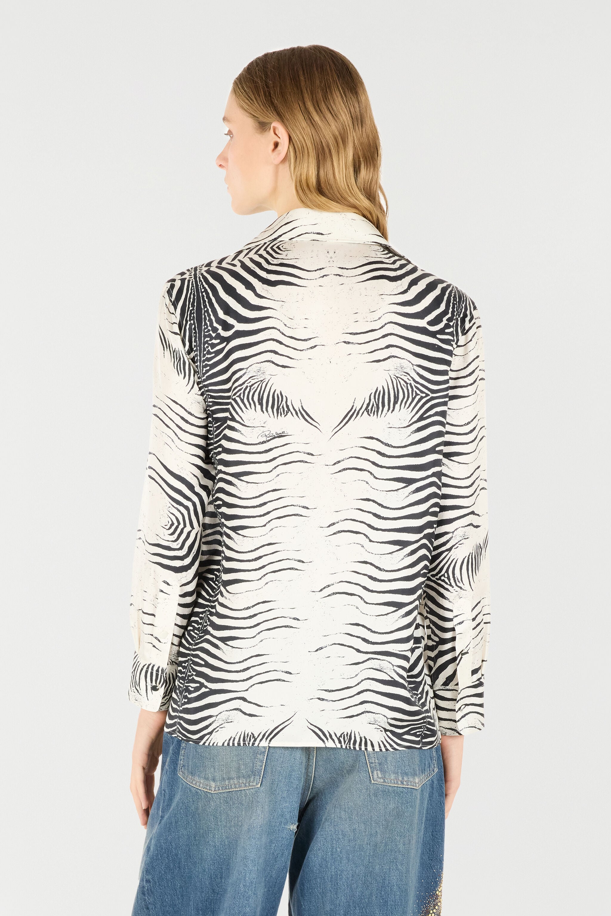 RC Zebra-Print Silk Shirt RC Zebra-Print Silk Shirt Black/White UKT704-4QN49