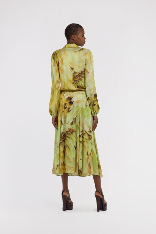 RC Long dress Plumage print RC Long dress Plumage print Light green SWT117-6DL71