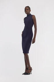 RC Vestido Midi Azul Oscuro De Cuello Alto Azul oscuro NOT10A-KU014