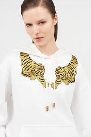 RC Sweatshirt Hoodie with Tiger Embroidery WHITE WQT67B-CF057