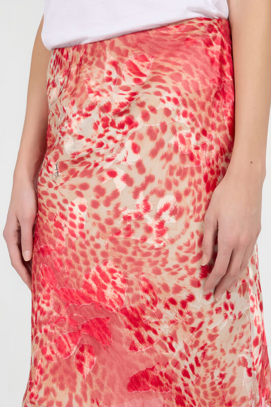 RC Midirock aus Seide mit Cheetah Skin-Print TASTY RED UKT302-HEN58