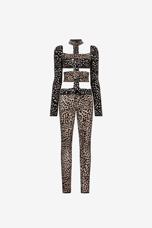 RC Cheetah-Jacquard Cut-Out Bodysuit RC Cheetah-Jacquard Cut-Out Bodysuit NATURALE PWM151-MI150