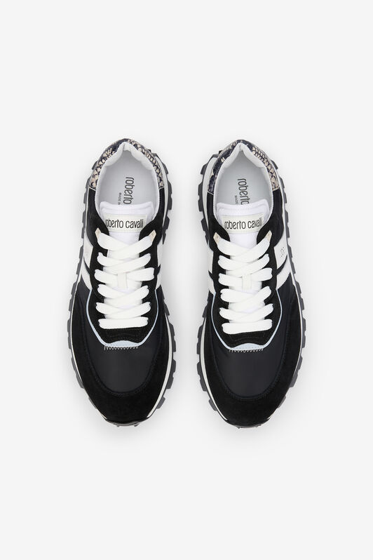 RC Black Running Shoes With Snake-Print Detail BLACK/WHITE QOS00F-PZA81