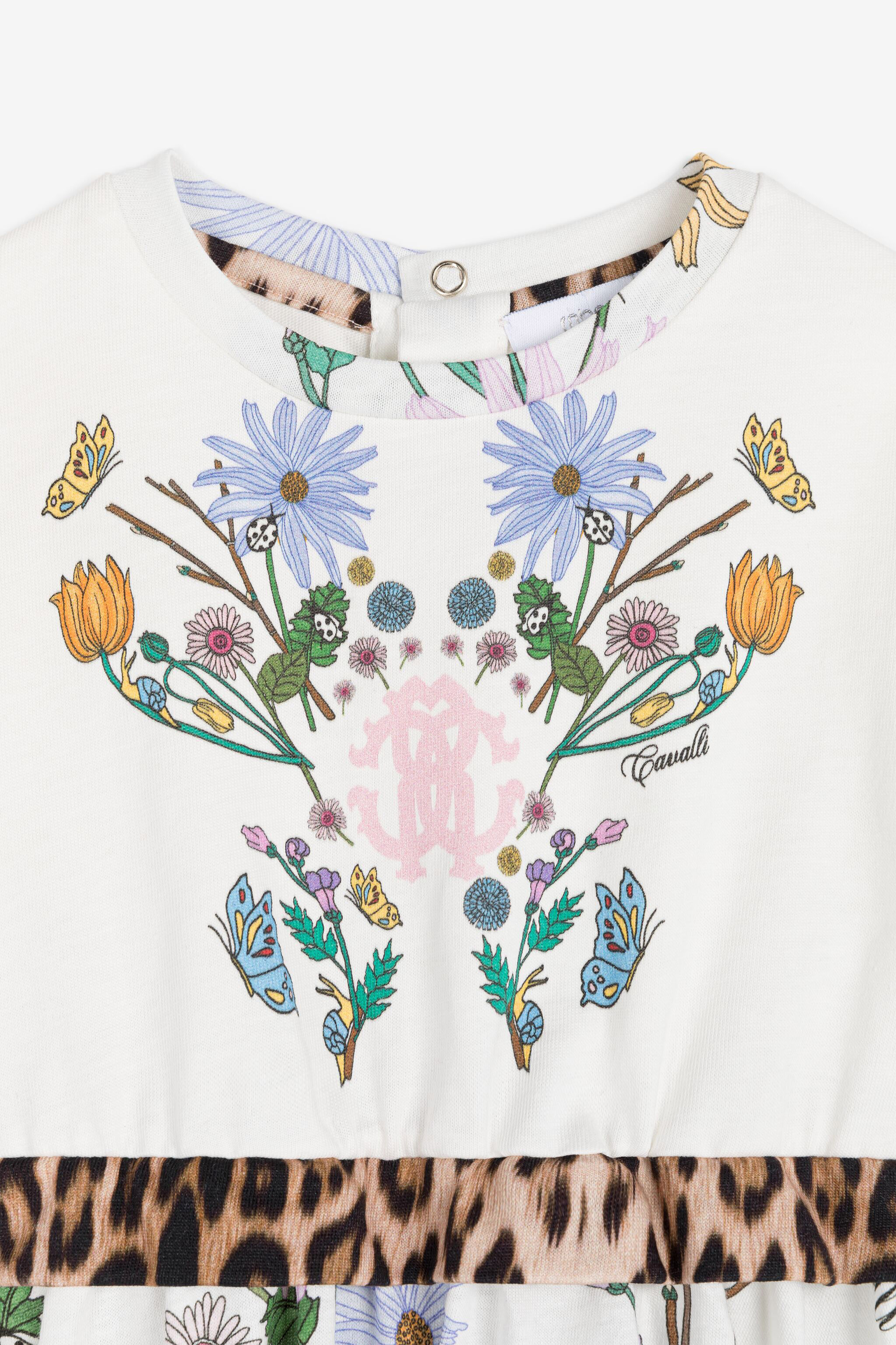 JU Kleid mit Blumen-Print JU Kleid mit Blumen-Print Weiß RJT10G-JD001