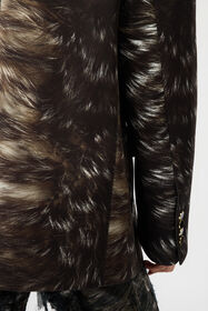 RC Silver Fur Print Jacket BLACK/BEIGE XWT400-NVT79