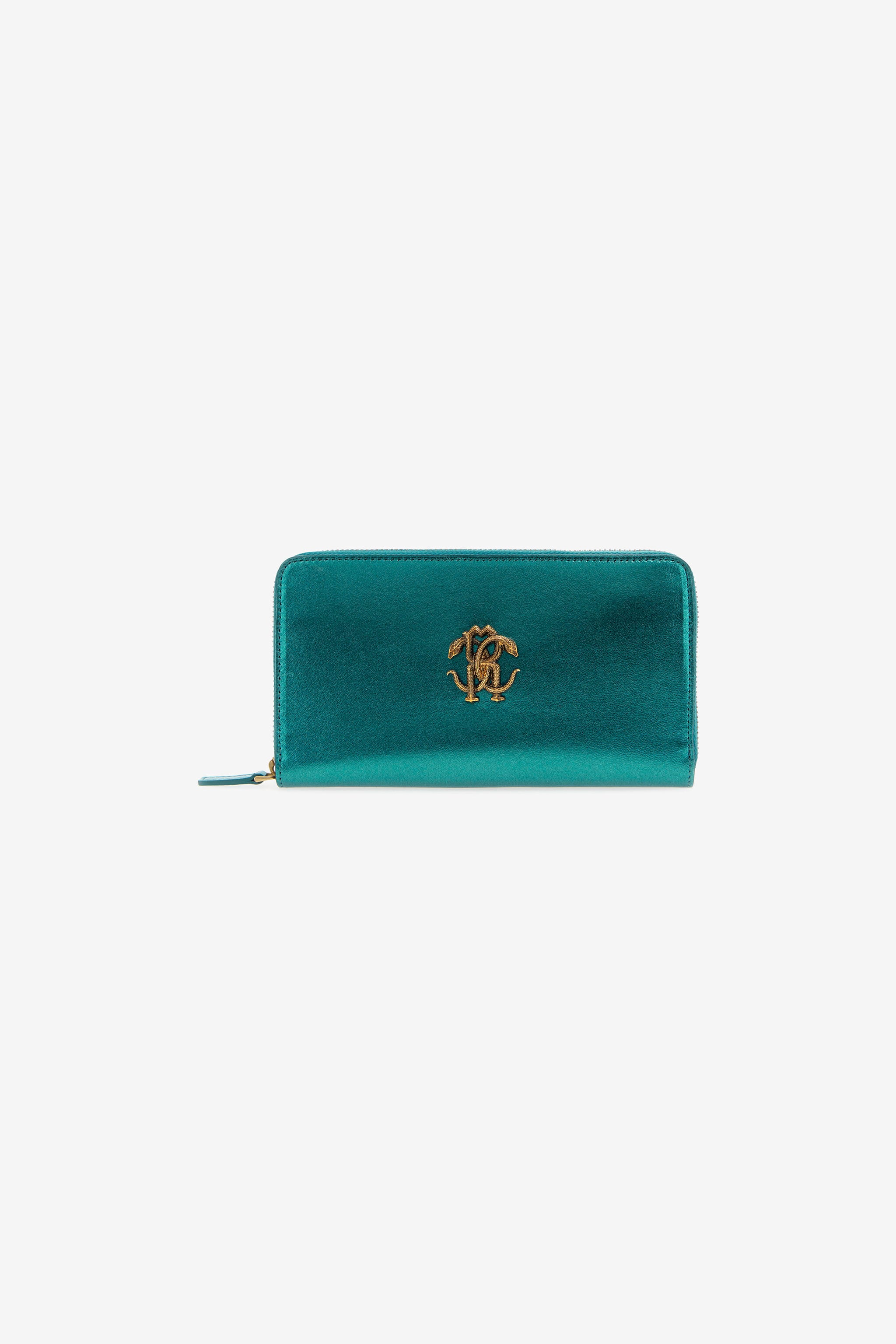RC Smaragdgrüne Lederbrieftasche Mit Monogram RC Hellblau SKA001-PN199
