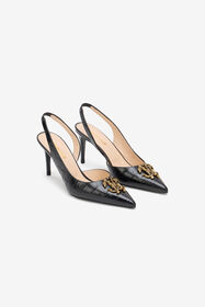 RC Croc-Effect Print Shoes Sling Back BLACK SOS00R-PZ004