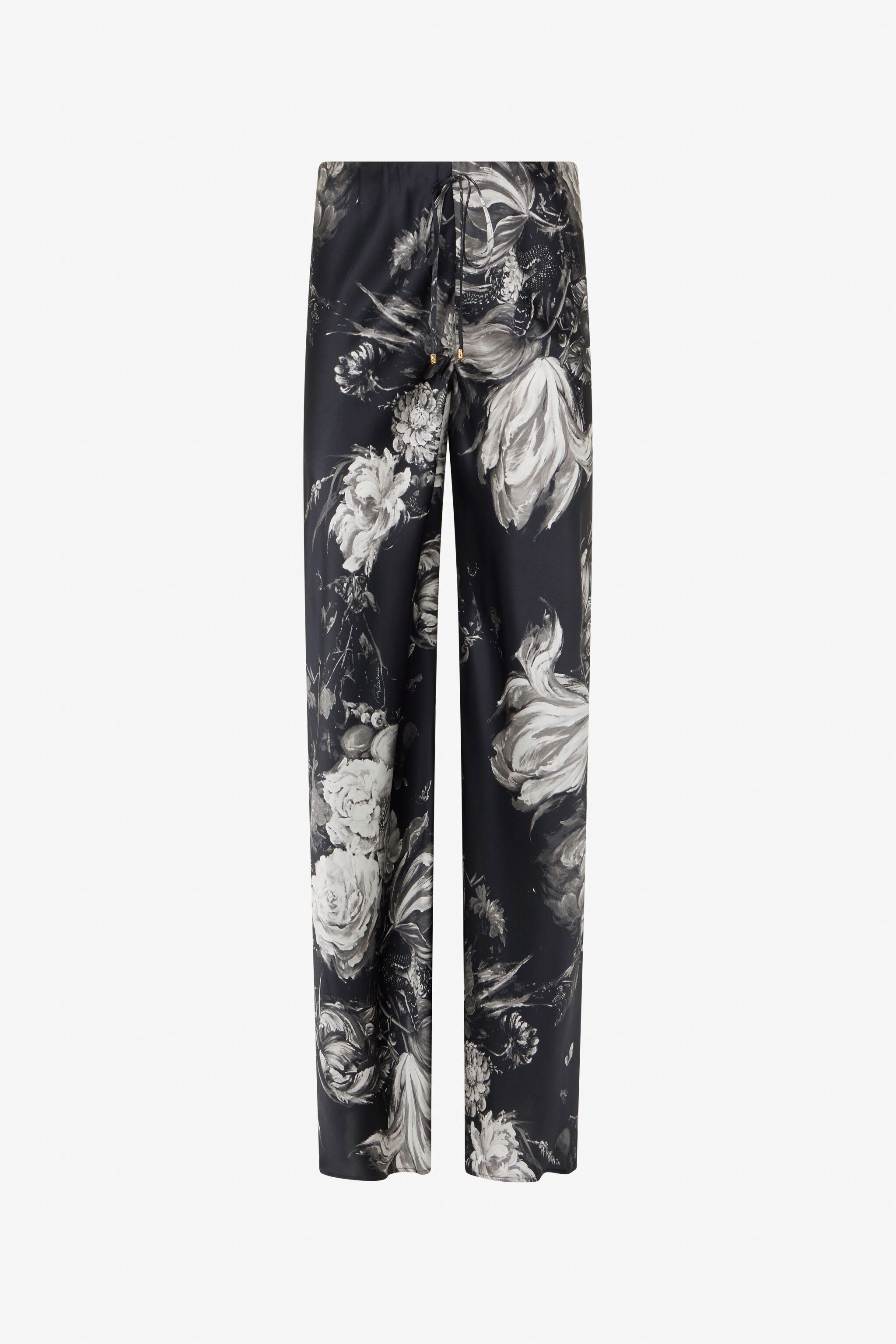 RC Silk Trousers with Fiammingo Flowers Print RC Silk Trousers with Fiammingo Flowers Print BLACK/GREY XWT201-SZT77