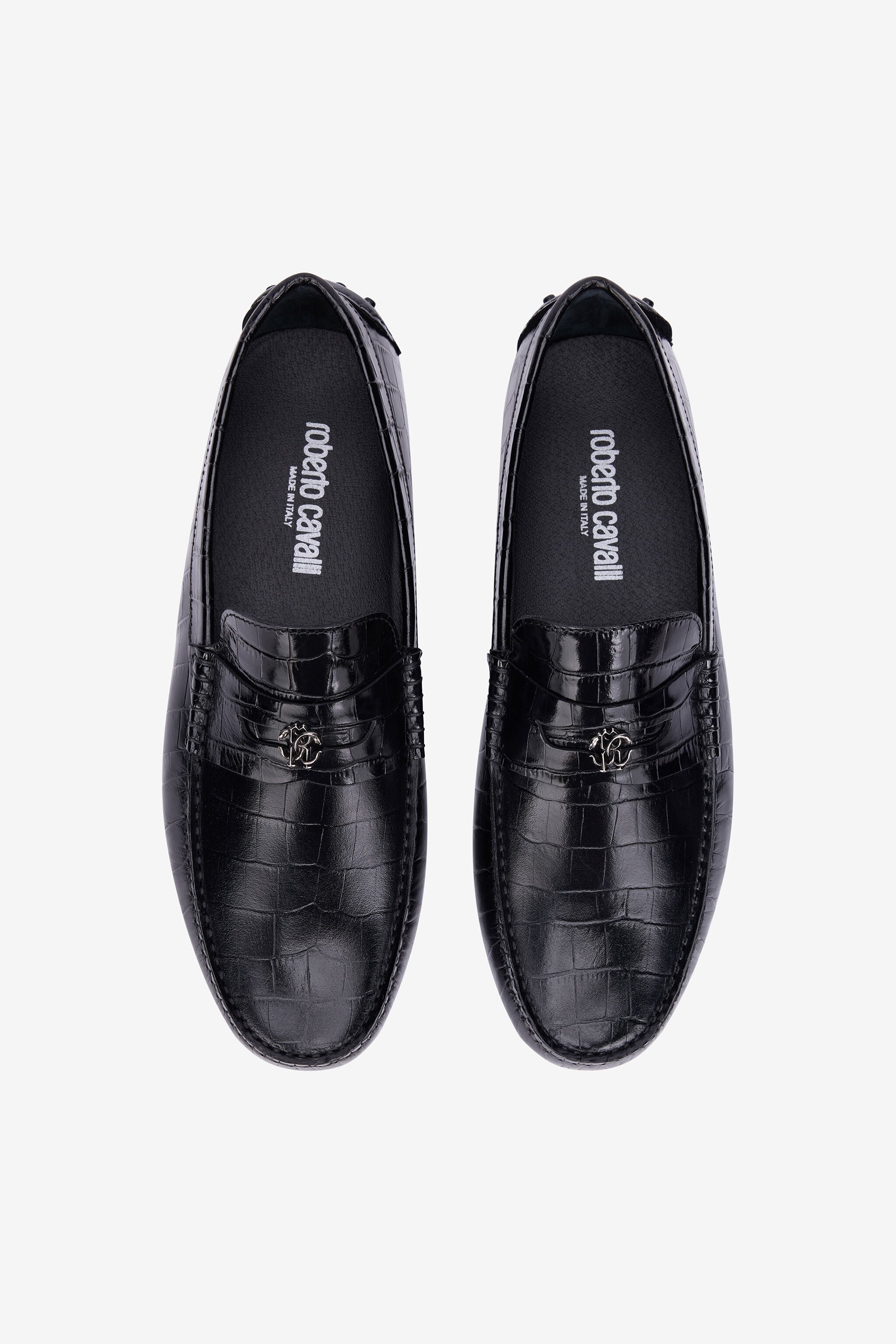 RC Black Croc-Effect Leather Loafer BLACK QOS00A-PZ577